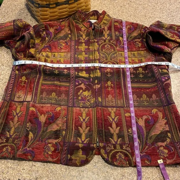 Coldwater Creek Blazer Jacket XL Zip Up Floral - Picture 6 of 13